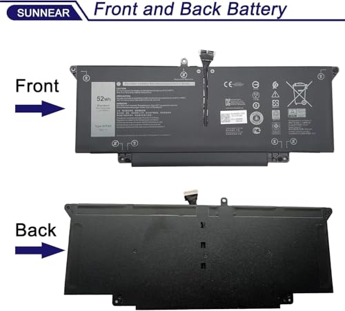 Image of 52Wh JHT2H Laptop Battery Compatible with Dell Latitude 7310 7410 Latitude 7410 Chromebook Enterprise Series Notebook 04V5X2 0HRGYV Y7HR3 0WY9MP 7.6V 6500mAh