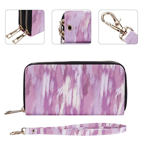 Image of XEYOU Double Zipper Long Clutch Wallet Cellphone Wallet for Women with Removable Wristlet Strap for Credit Card, Cash, Coin, Bill