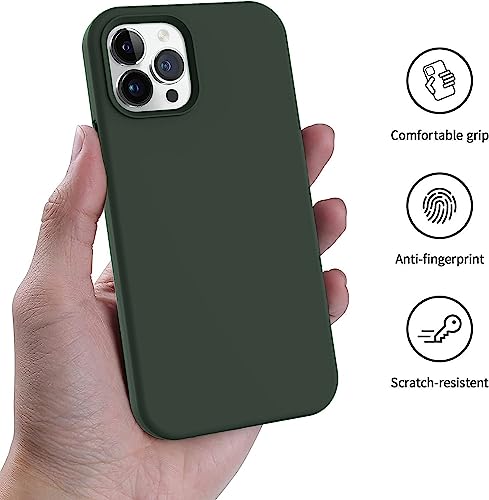 Image of DIZORO Silicone Back Case for iPhone 12 Pro Max, Soft-Touch Phone Microfiber Silicone Back Cover for iPhone 12 Pro Max- Pine
