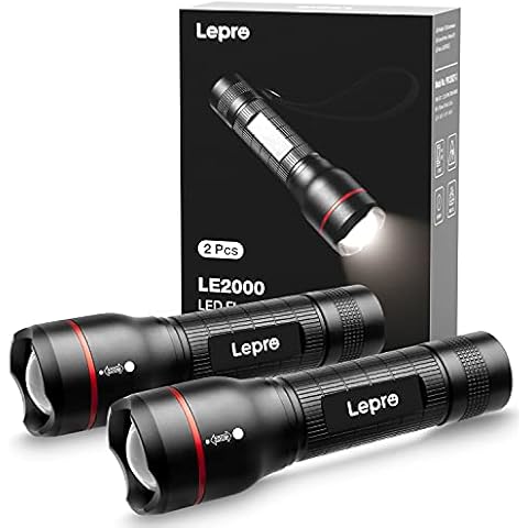 Lepro 2 Pack LED Torch with 5 Modes Cover