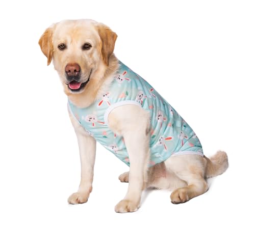 Image of HDKUW Pet Clothes,Dog Summer T-Shirt Cool Breathable Sunscreen Dog Vest Clothes Outfit Costume for Medium Large Dogs Light Green Rabbit 5XL