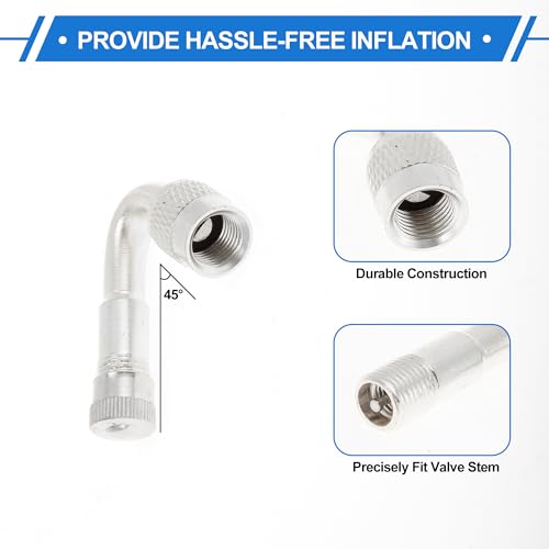 Image of Motoforti 1set 45 Degree Copper Tire Valve Extension with Durable Plastic 125mm Tyre Valve Inflation Adapter for Car Motorcycle RV Truck Bike