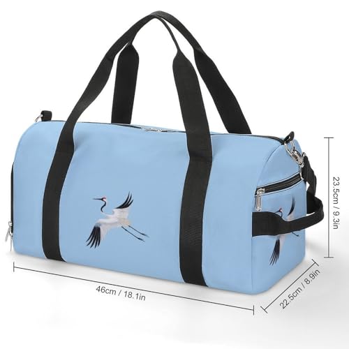 Snowy Crane Bird Gym Bag Duffle Bag for Travel Lightweight Carry On Tote Weekender Bags for Women Men2