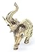 Feng Shui 7"(H) Brass Color Elegant Elephant Trunk Statue Wealth Lucky Figurine Home Decor Gift US Seller