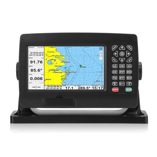 Ymiko Navigatore Satellitare GPS per Plotter Cartografico, Navigatore GPS Marino, Transponder con Antenna GNSS a Doppia Mappa IPX6 Impermeabile per Barche Marine
