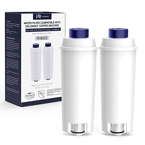 iRhodesy Filtro Per Caffè, Compatibile con Delonghi DLSC002, Filtro Dell'acqua per DeLonghi Magnifica, Cartucce Filtranti di Ricambio per DeLonghi ECAM, ETAM, BCO, EC. (confezione da 2)