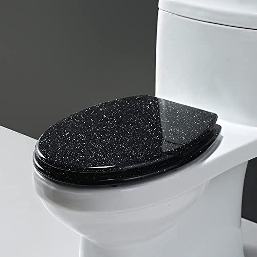 Premium Soft Close Round Oval Toilet Seat - Durable Resin Easy Installation Elegant Bathroom Upgrade for Ultimate Comfort and Style