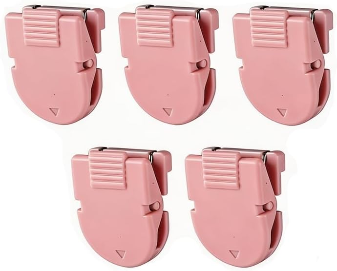 5PCS Cubicle Clip, Durable Partition Hook for Office Walls, Sturdy Fabric Partition Note Holder for Secure Memo Photo Document Organization(Pink)