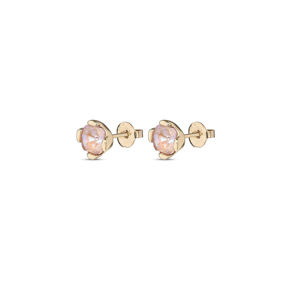 UNOde50 AURA PINK Earrings,18K Gold-Plated, Pink Faceted Crystals2