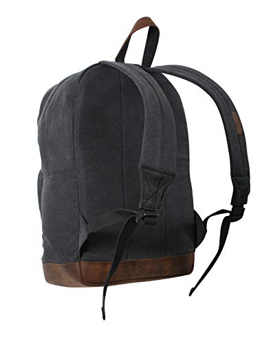 Rothco Vintage Canvas Teardrop Backpack With Leather Accents (Black/Brown)4