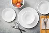 Corelle Vitrelle 18-Piece Service for 6 Dinnerware Set Triple Layer Glass and Chip Resistant, Lightweight Round Plates and Bowls Set, Winter Frost White #2