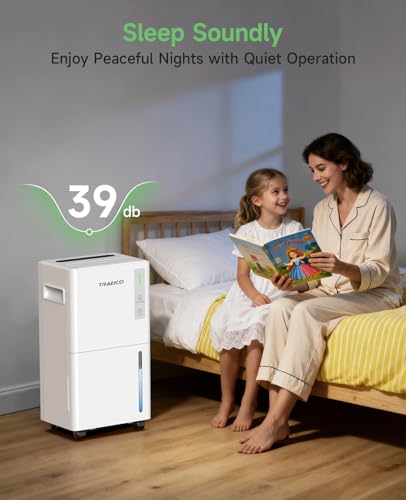 Image of 1500 Sq.ft Dehumidifier for Basement, Trazico 21 Pint Quiet Dehumidifiers for Home with Drain Hose, Smart Humidity Control, 3 Modes, 24H Timer, Auto Defrost, for Large Room, Bedroom, and Bathroom