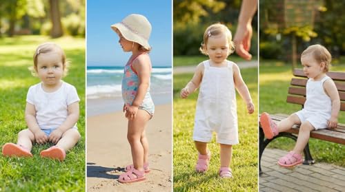 Image of Baby Boys Girls Squeaky Sandals Summer Closed-Toe Anti-Slip Premium Rubber Sole Toddler First Walkers Shoes