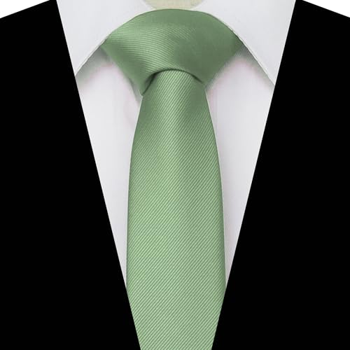 Image of JEMYGINS 2.4 inch Solid Color Skinny Tie Slim Necktie for Men