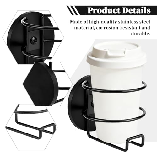 Portavasos magnético para auto, base lateral portátil anticaída miniatura 4