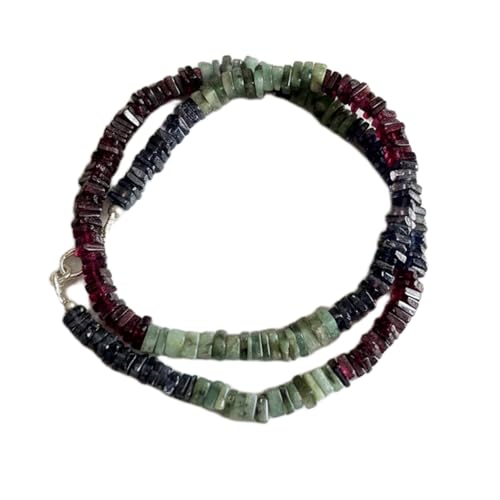 Collier multicolore en grenat et émeraude idéal pour le quotidien