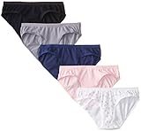 Vanity Fair Women's True Comfort Cotton Stretch 5-pack Hipster Panties 18343, Basic 8, Large/7