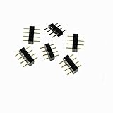 Tingkam 6 pcs 4PIN Male Plug Connector Adapter for 3528 5050 SMD RGB LED Strip Lighting