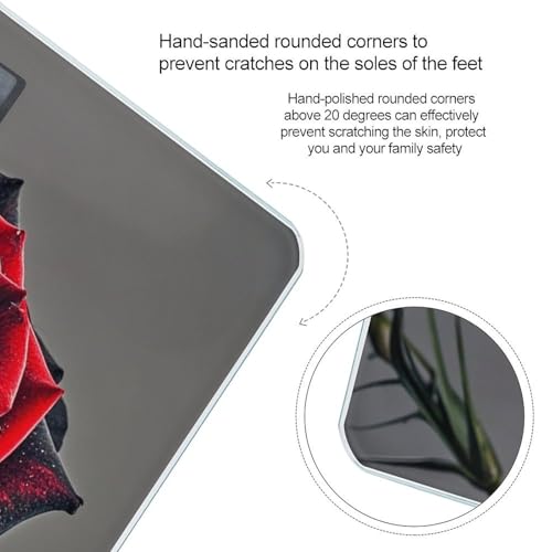 Báscula digital de baño FekiLoot con plataforma ancha y diseño floral miniatura 4