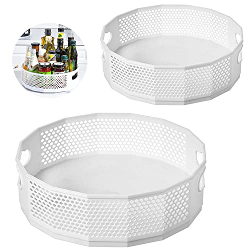 SAMSYOKI 2 Stück Lazy Susan Drehteller, Drehbar Gewürzregal Organizer, Bienenwabe Küchenregal, Küchen Gewürzständer, Gewürzhalter Drehbarer für Gewürzflaschen Öl Zutaten Gläser