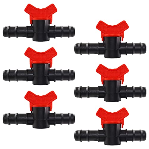 Moicstiy 6Pcs 3/4 Inch Drip Irrigation Switch Valve 19mm Ball Valve Shut-Off Switch Tubing Coupling...