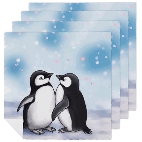 Servilletas de Tela I Love Penguins Poliester Cuadradas 47.5 cm miniatura 1