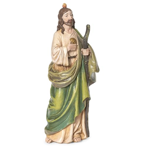 Figura de San Judas en base de resina y piedra 6.5 in miniatura 2