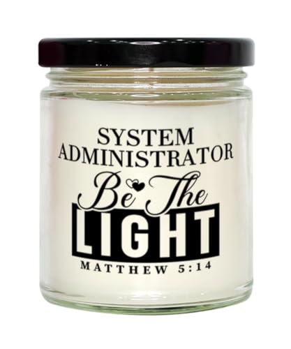 Bible Verse for System Administrator Candle,Christmas Gifts for System Administrator Be The Light Mattew 5:14 Gifts for Women Coworker System Administrator Birthday Candle Christmas Gifts,