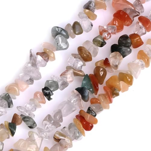 Image of 5-8mm Mixed Rutilated Quartz Natural Chip Stone Beads for Jewelry Making
