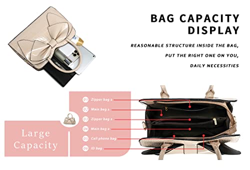Image of JHVYF Women Tote bag Satchel Purses and Handbags for Women Shoulder Bags Bow Purse
