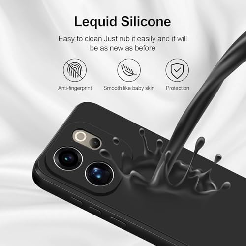 Image of DIZORO Microfiber Candy Back Cover Case for Vivo V70 5G / Vivo V70 Elite 5G Soft Silicone Rubberized Back Cover Case with Camera Protection - Black