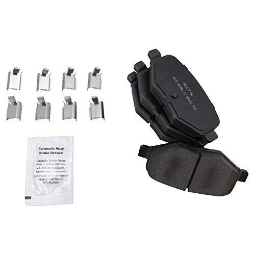 Image of TRQ Rear Brake Pad and Rotor Set Semi Metallic Coated Rotors Calipers Compatible with 2015-2018 Ford Flex Lincoln MKT