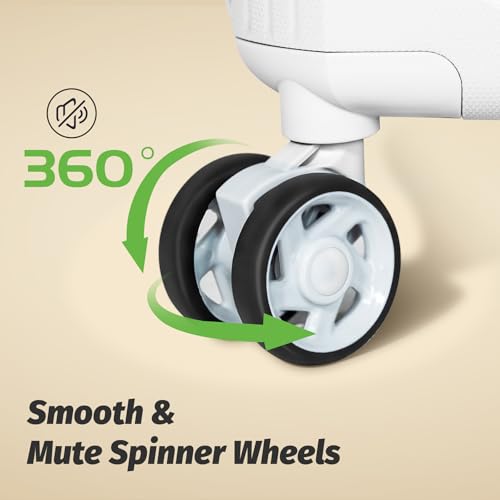 Luggage Sets 2 Piece, Suitcases with Wheels, Hardshell Suitcase Set, PP Carry on Luggage Set with TSA Lock, Travel Luggage 20/24 White3