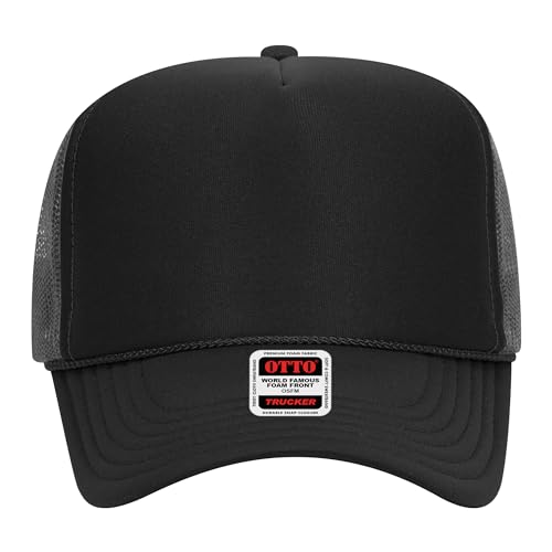 Image of OTTO Polyester Foam Front 5 Panel High Crown Mesh Back Trucker Hats in 97, Bulk, Wholesale