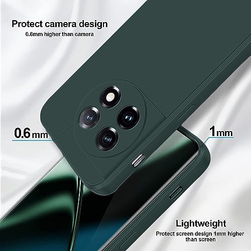 Image of DIZORO Compatible with Oneplus 11 5G Back Cover with Upgraded Square Edges for Camera Protection Shockproof Flexible Matte Liquid Silicone Mobile Phone Case (Forest Green)