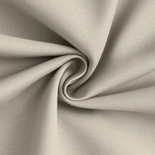 Image of Yakamok Stone Blackout Curtains 84 Inches Long for Bedroom 50 inch Wide 2 Panel | Blackout Curtain Panels for Bedroom, 2 Thick Layers Grommet Top Thermal Insulated Drapes with White Back for Living Room