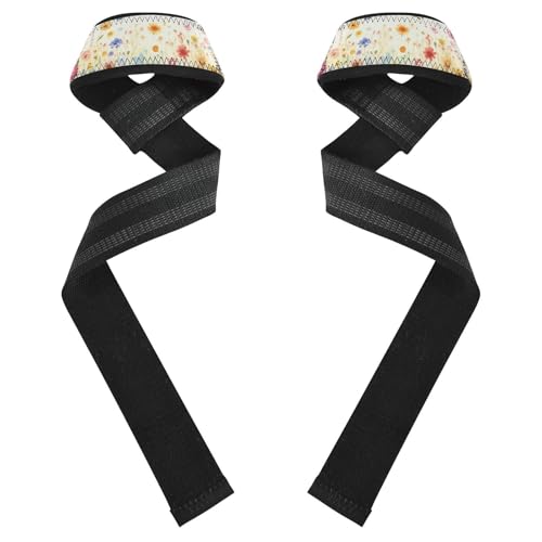 STAYTOP Beautiful Flowers and Butterflies Wrist Straps for Weightlifting,Lifting Straps with Neoprene Cushioned Wrist Padded and Anti-Skid Silicone for Strength Training,Bodybuilding,Deadlifting