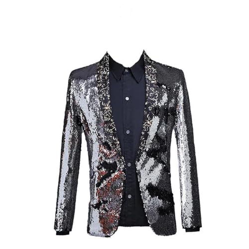 Veste à paillettes vertes homme blazer de scène chanteur printemps automne