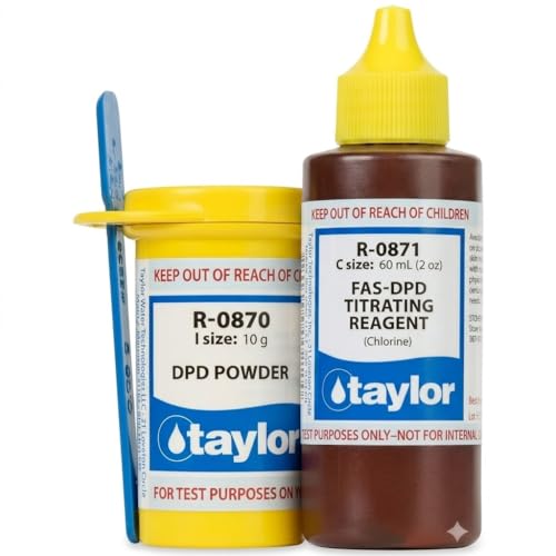 Aabaco Taylor Technologies FAS-DPD Refill Kit Replacement for Taylor Test Kits R-0870-I Powder & R-0871-C Reagents for Accurate Pool & Spa Water Testing