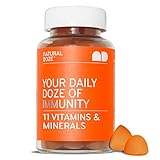 dozer kfz  Natural Doze® Vitamin Gummibärchen für Erwachsene 60 Stk. [MANGO GESCHMACK] - Multivitamin Gummies mit 11 essentiellen Vitaminen & Mineralstoffen - Vegane Vitamin Gummies B6, B12, C, D3+ Zink