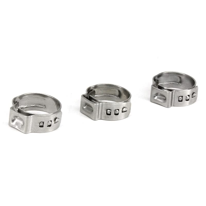 304 Stainless Steel 6.5mm-21.0mm Single Ear Hose Clamps SS304 Mini Clips One Ear Stepless Pipe Clamp (Size: 17.8-21.0mm)