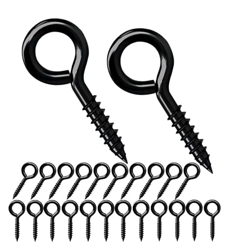 Qrity 20 PCS Eyelet Screws, Eyed Screw Hook 45mm, Self Tapping Screws, Tightening Screw, Ring Screw, Ceiling Hook, Eyebolt