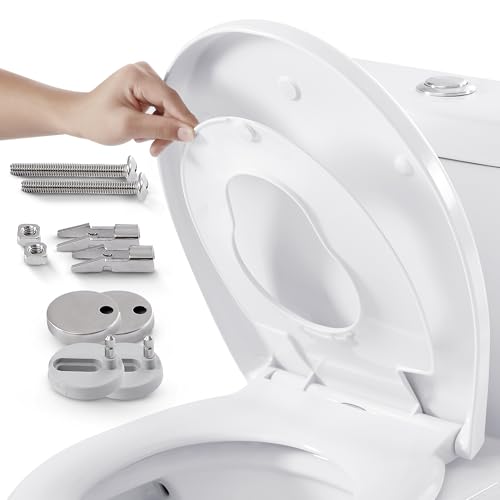 Arebos WC Sitz mit Absenkautomatik | 2in1 Toilettendeckel mit Kindersitz softclose | (max. Belastung 150 kg) | Toilettensitz mit Klodeckel | einfache Montage | Duroplast Klodeckel oval universell