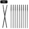 50 Pcs Disposable Eyelash Mascara Mini Brushes for Eye Lashes Extension Eyebrow and Makeup Small brush head and Small handle(Black)