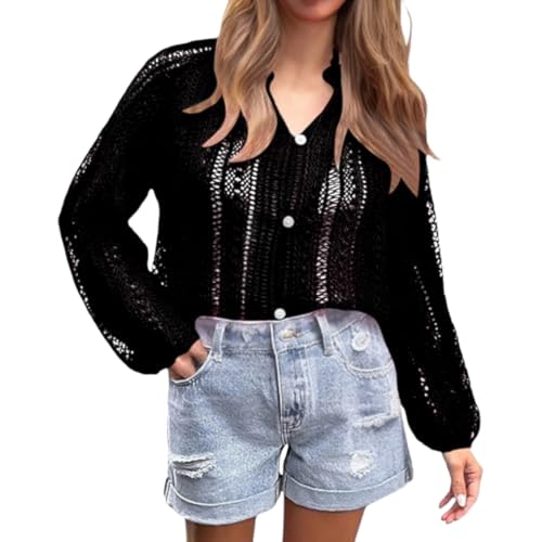 Cardigan en crochet à manches longues idéal pour l'été