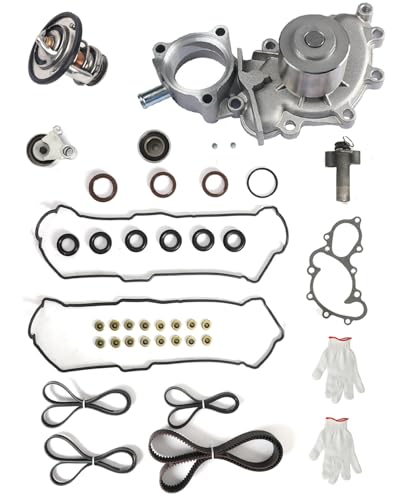 Image of Engine Timing Belt Kit with Water Pump & Valve Cover Gasket Set Compatible With 1995-2004 Toyota 4Runner, T100, Tacoma, Tundra 3.4L V6 DOHC 24V 5VZFE Replace# TKT-025, VS50422R