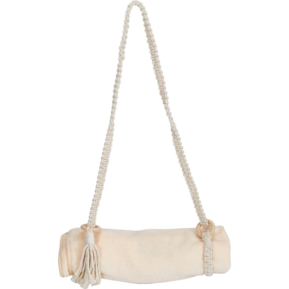 GORGECRAFT Macrame Yoga Mat Tracolla Da Trasporto per Tappetino Da Yoga Sling Carrier Mandorla Sbiancata Regolabile Da Viaggio Nappa A Tracolla In Cotone Intrecciato Yoga Cinghie Da Trasporto Sling