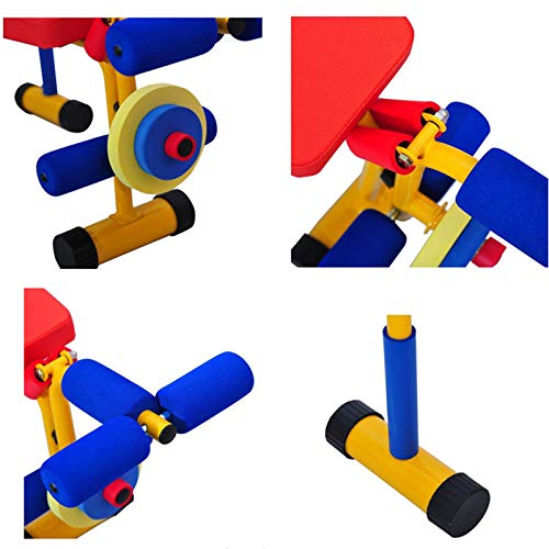 DIDIAN Kids Weight Bench Set,Weight Bench with Barbell,Multi-Functional Bench,Adjustable Ab Sit Up Bench,Bench Press,Children Exercise Equipment