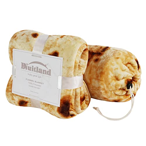 Bnuitland 80 Inches Tortilla Burritos Pattern Blanket,290 Gsm Double Sided Giant Flour Realistic Food Blanket For Adults,Novelty Taco Funny Blanket For Your Family,Super Soft Flannel Bed Throw Blanket #TOP6