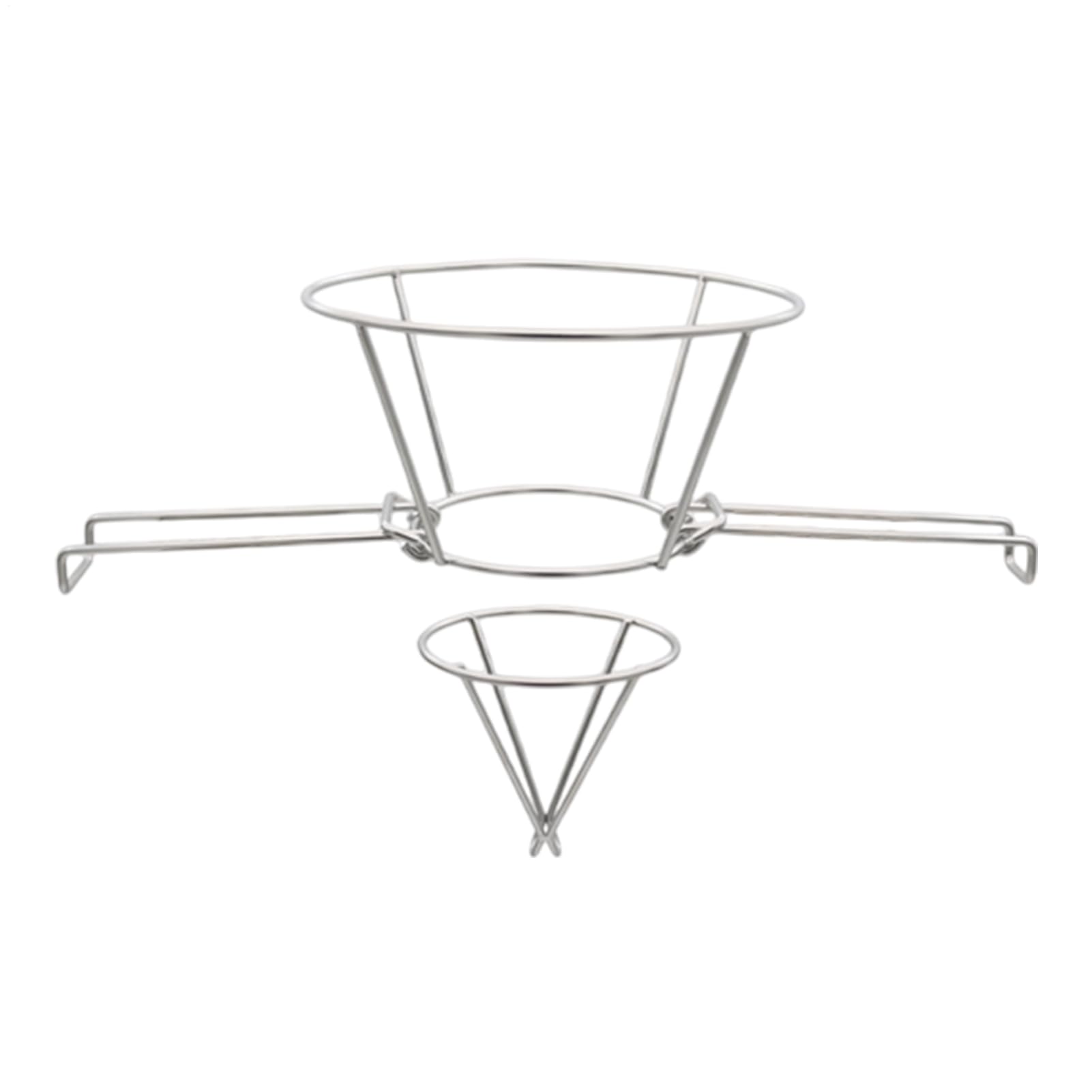 Supporto Filtro Liquidi Alimentari | Portafiltro per Olio da Cucina - Rack in Acciaio Inox Design Compatto con Bracci Pieghevoli per Filtrazione Domestica